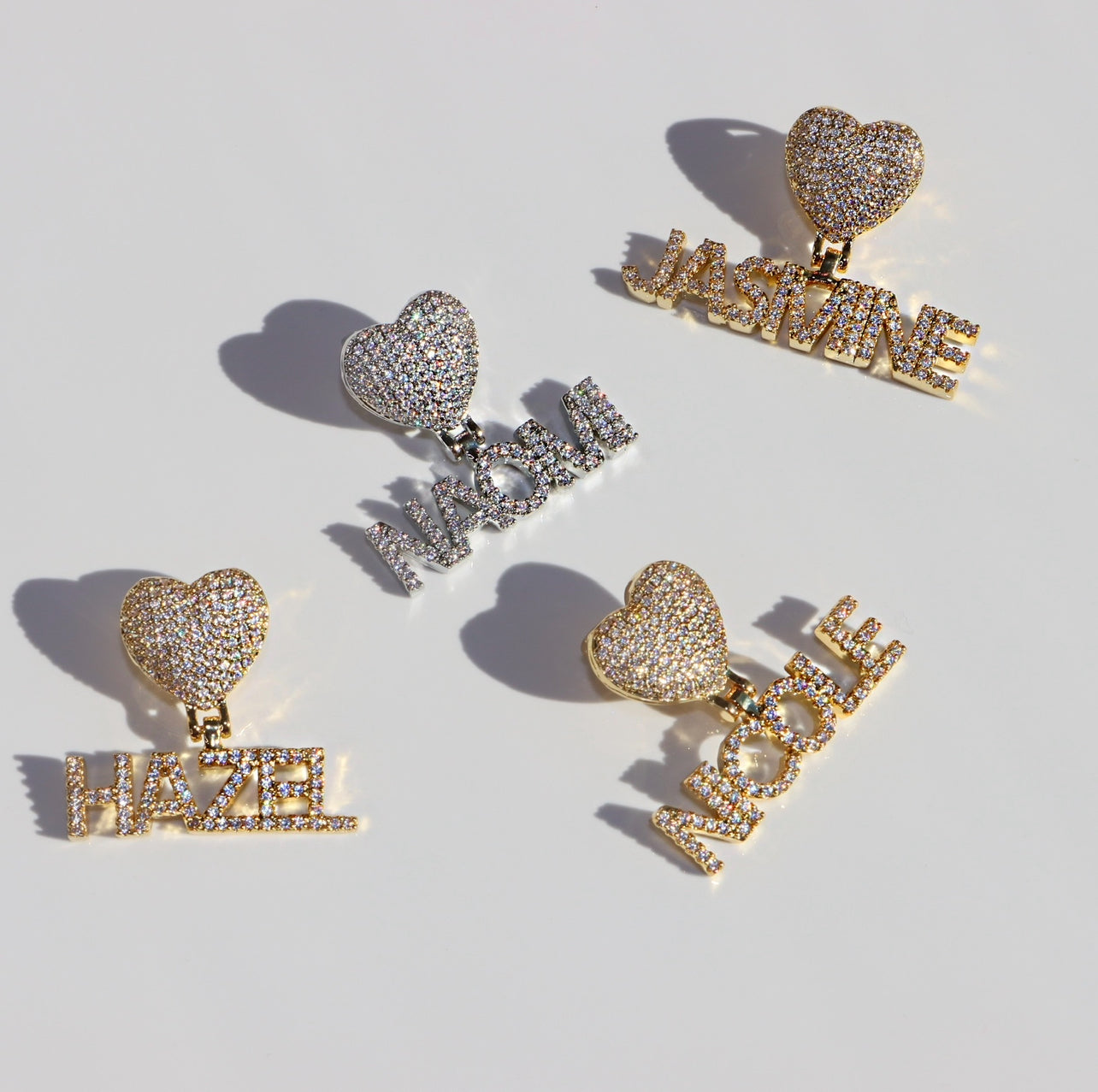 Mini ICY Heart Diamond Custom Name Necklace