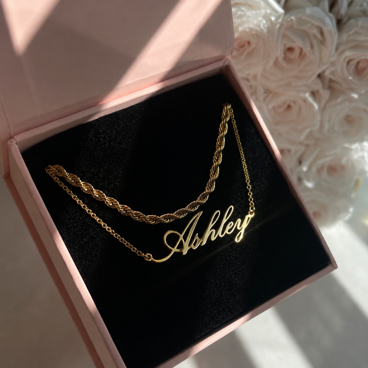 Rope Double chain Custom Name Anklet