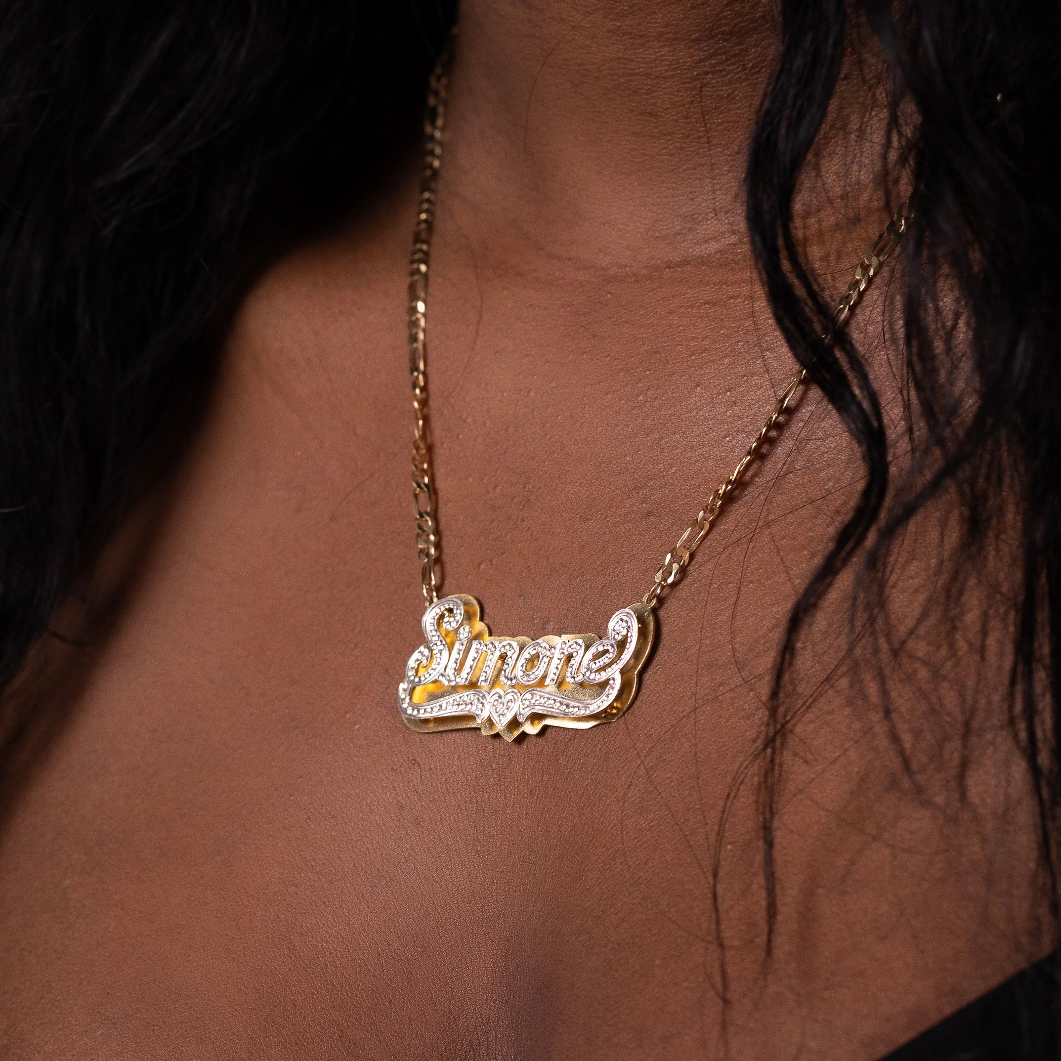 3D Mirrored Double Plated Custom Name Necklace