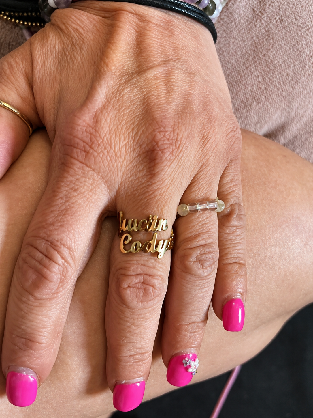 Double or Triple Custom Name Ring