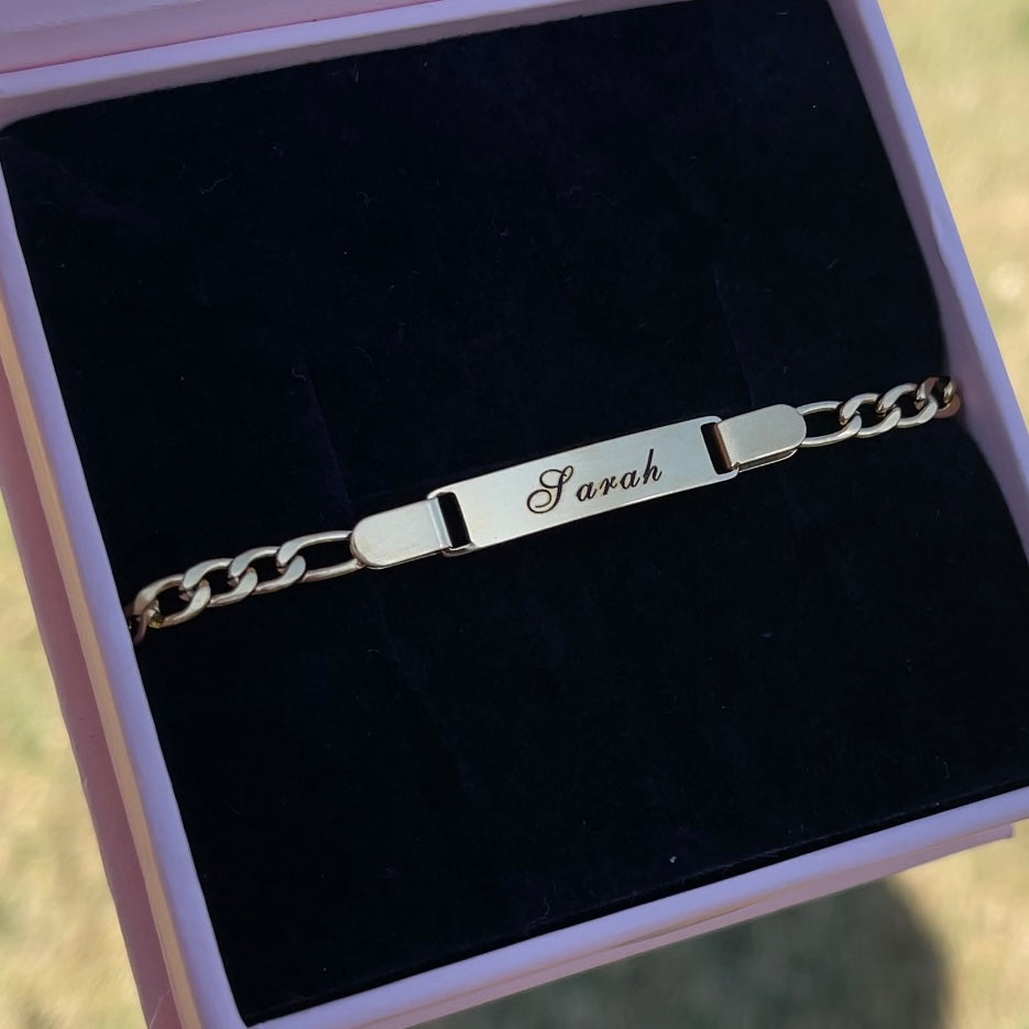Mini Muse | Personalized Kids ID Bracelet – Custom Engraved Name Bracelet (No Bear)