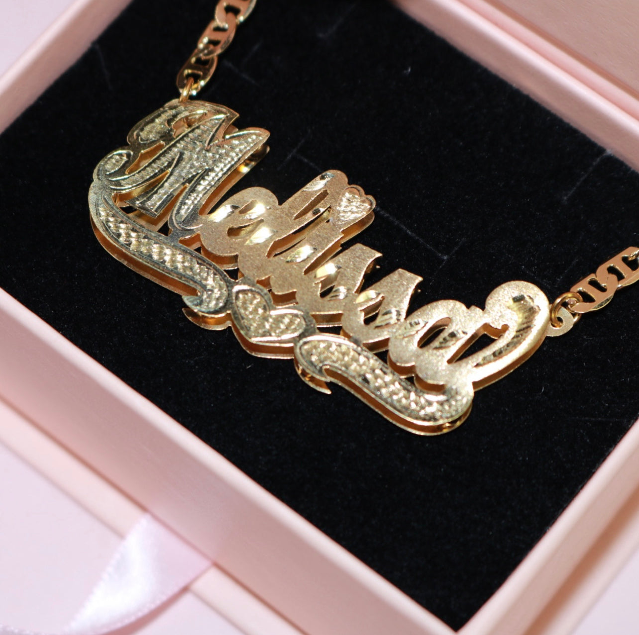 Double plated luxe custom name necklace