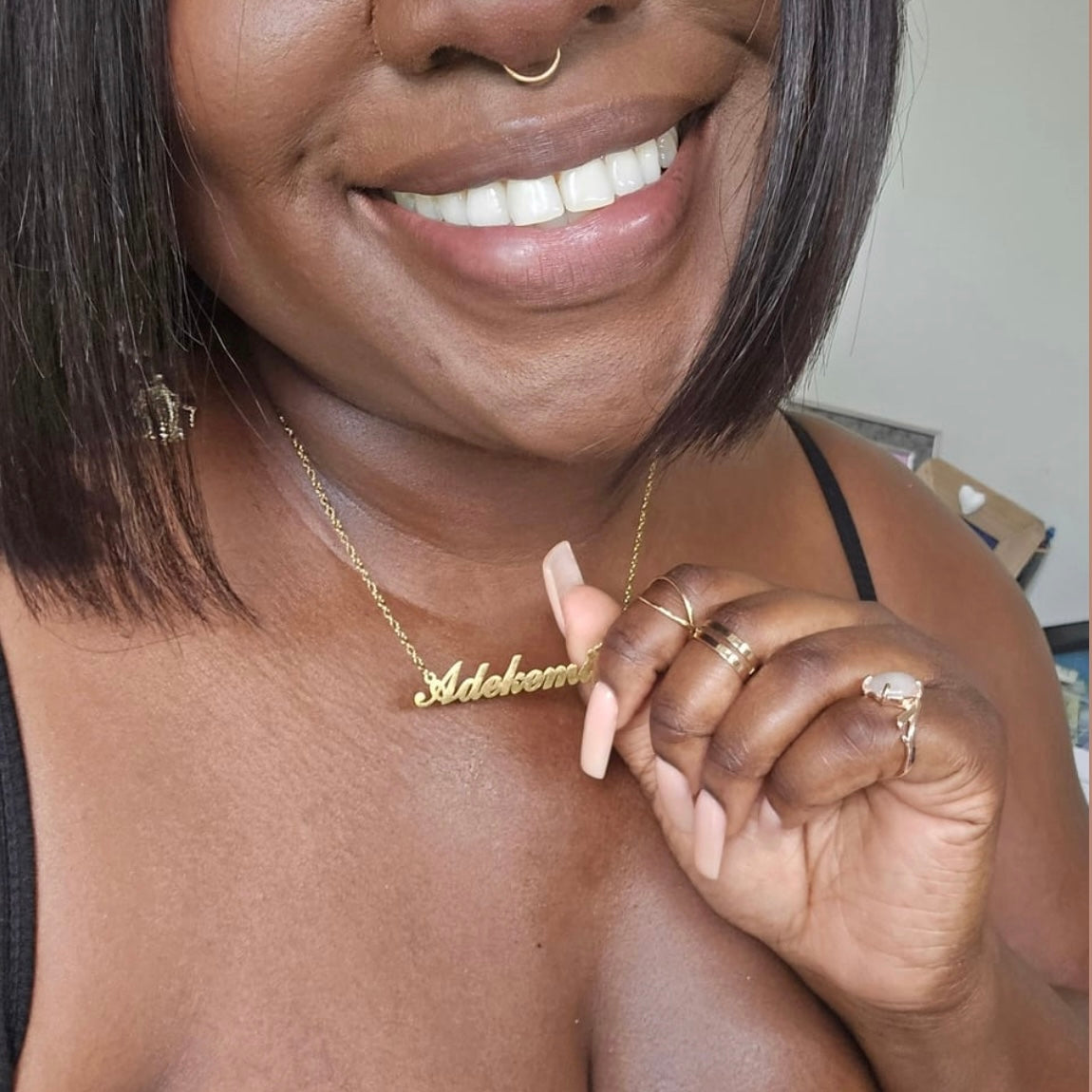 Custom Name Necklaces Personalized nameplates her golden muse