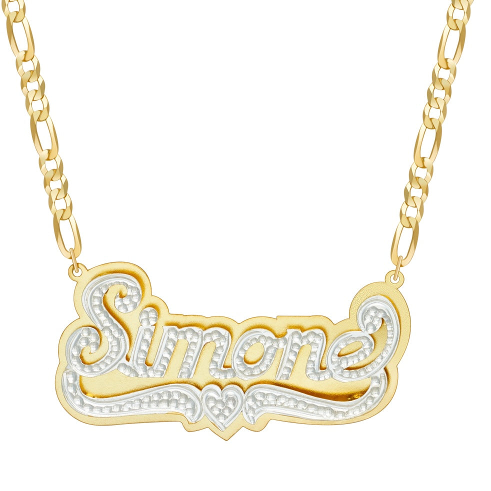 3D Mirrored Double Plated Custom Name Necklace