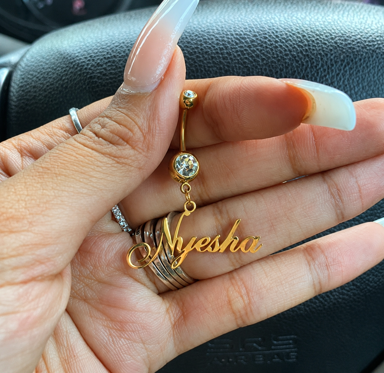 Nameplate Belly Ring