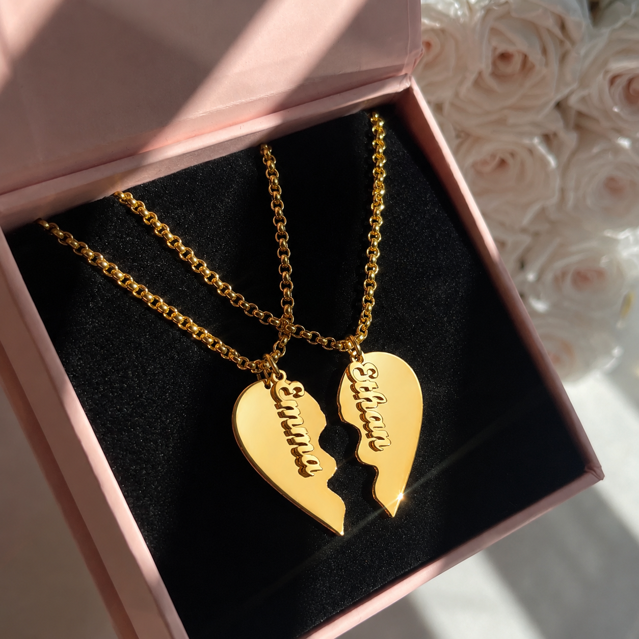 Half Heart Custom Name Necklaces