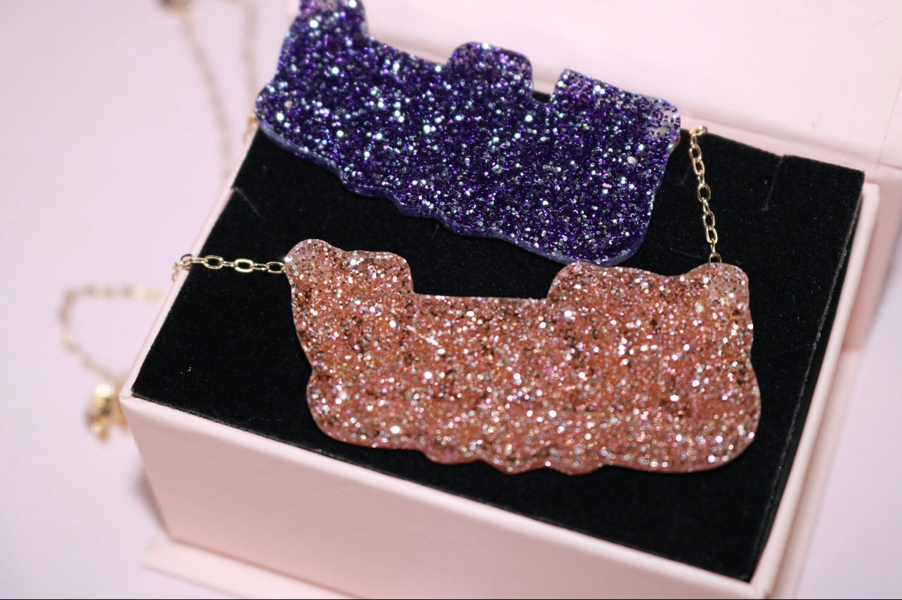 Glitzy Double Plated Color Custom Name Necklace