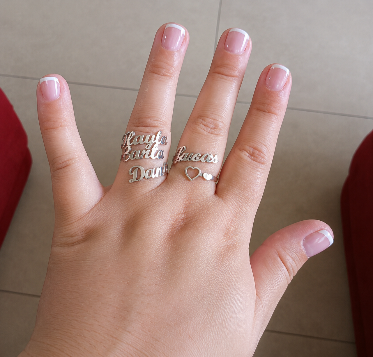 Double or Triple Custom Name Ring