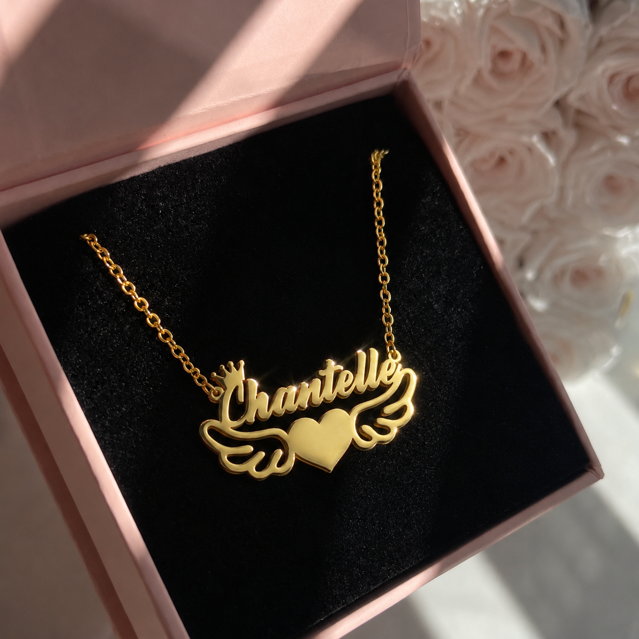 Angel Wings Custom Name Necklace
