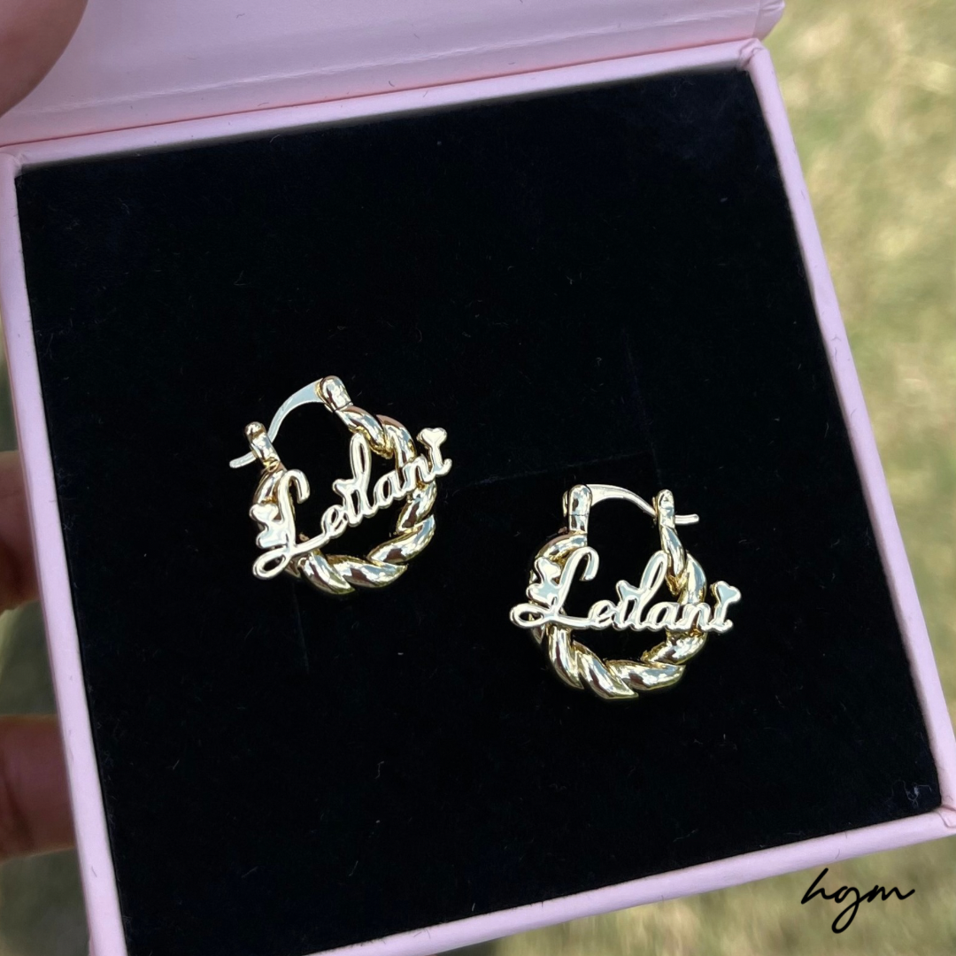 Baby girl bamboo hoop earrings 